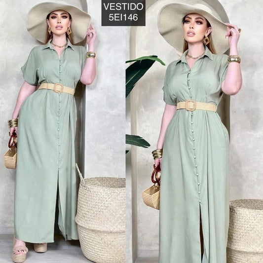 Vestido Maxi abotonado