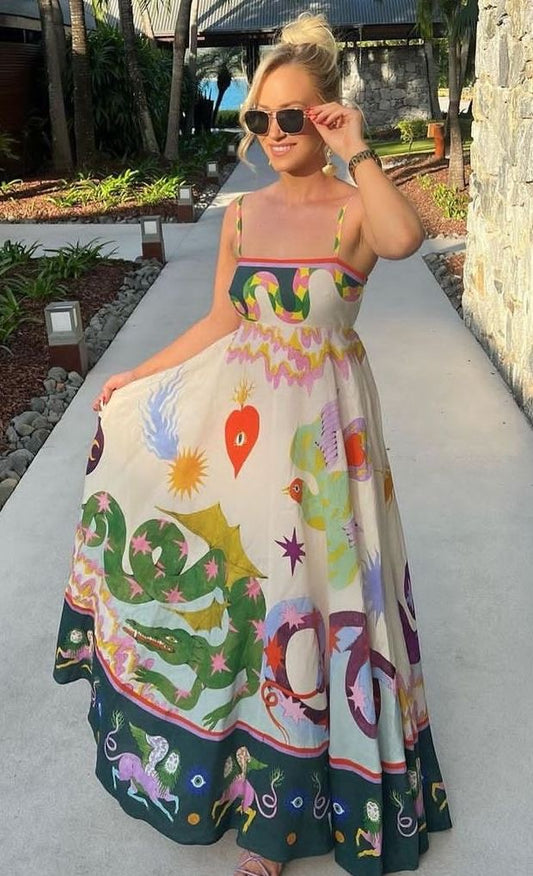 Vestido estampado tirantes