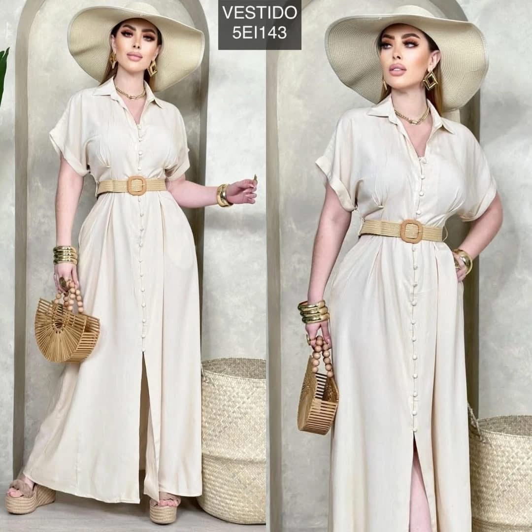 Vestido Maxi abotonado